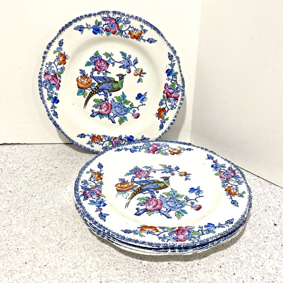 Vintage Woods Ware Made in England porcelain Mayfair salad plates set of 4 - Picture 2 of 6